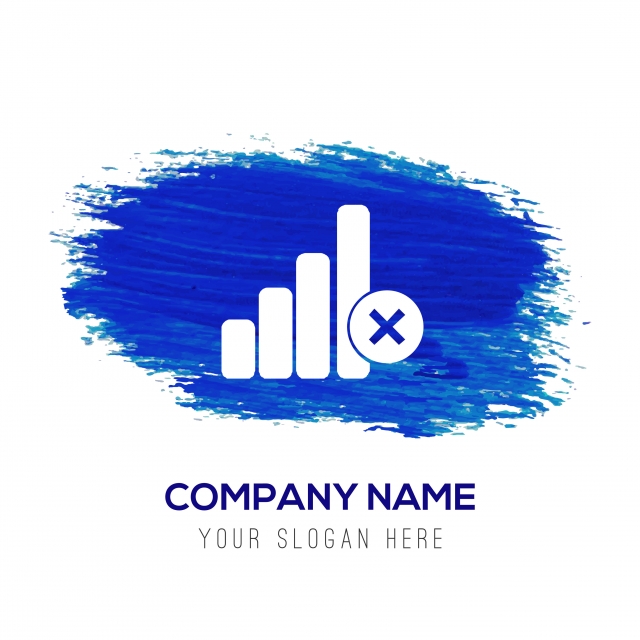 640x640 No Wireless Network Icon Blue Watercolor Background, Bar