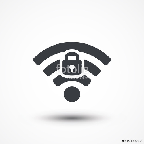 500x500 Wifi Locked Sign Password Wi Fi Symbol Wireless Network Icon