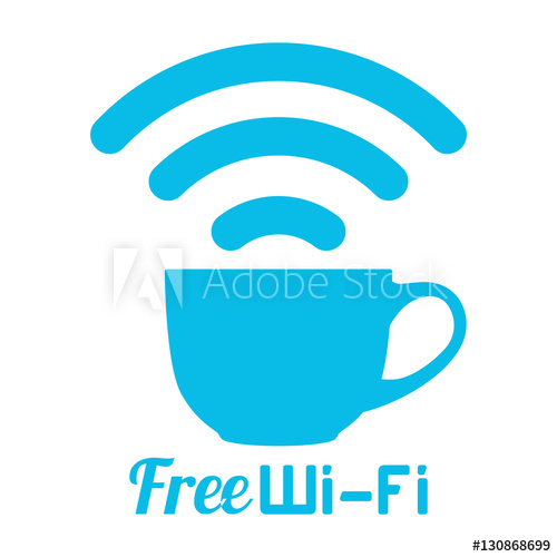 500x500 Internet Cafe Free Wifi Coffee Cup Sign Wireless Network Icon