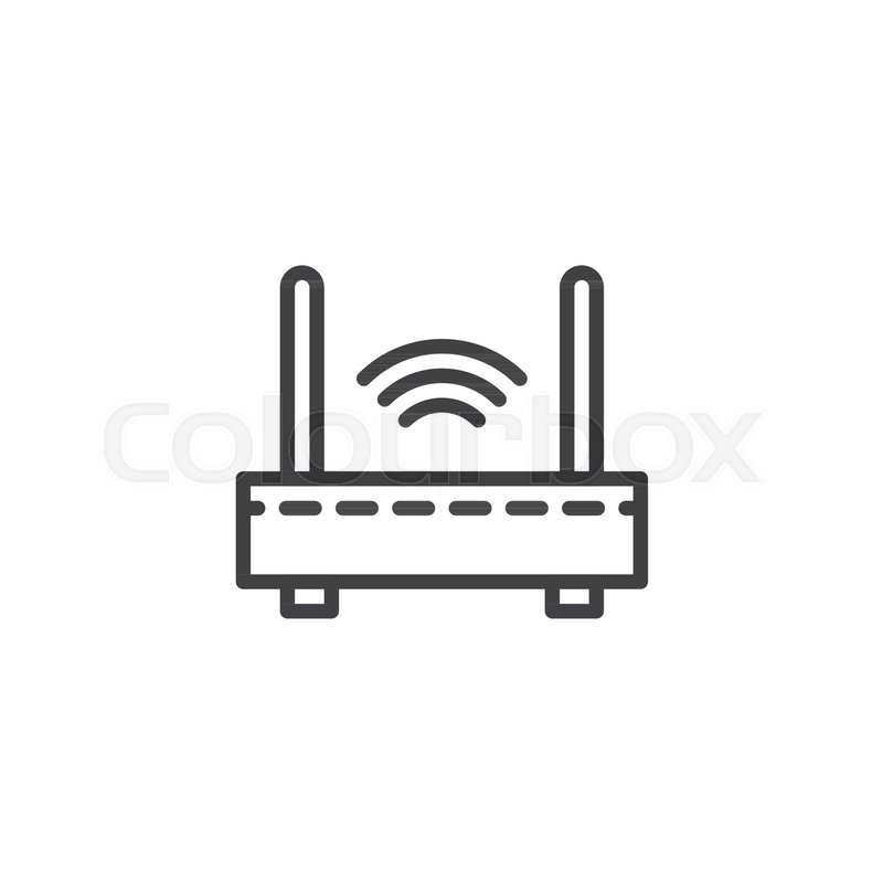800x800 Wifi Internet Router Outline Icon Stock Vector Colourbox