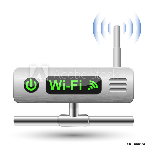 500x500 Wireless Router Icon With A Lan Connection Vector Illustration