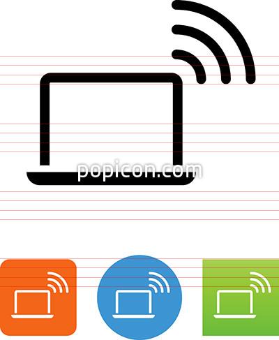 400x487 Laptop With Wireless Signal Icon