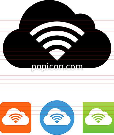400x474 Cloud With Wireless Signal Icon