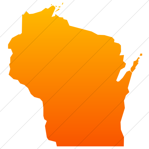 512x512 Iconsetc Simple Orange Gradient Us States Wisconsn