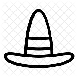 256x256 Witch Hat Icon Of Line Style