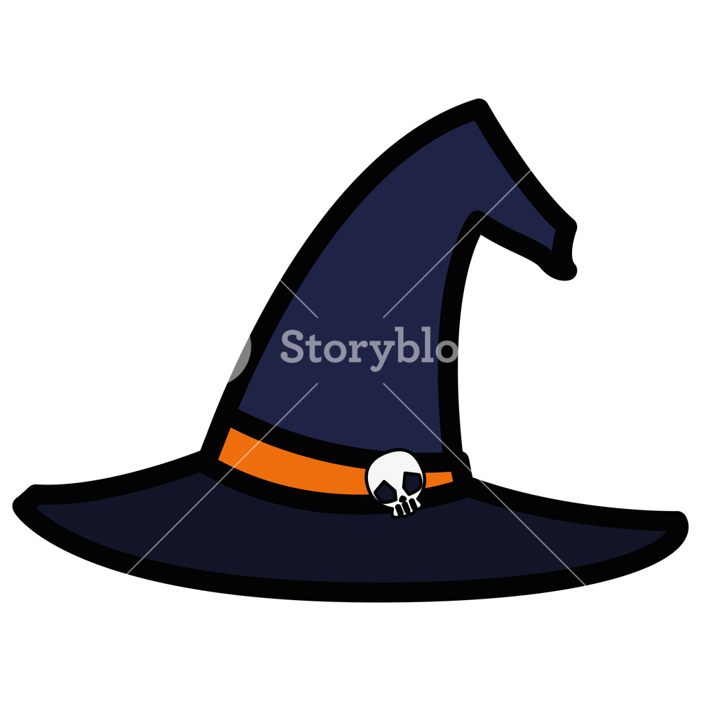 1000x1000 Witch Hat Halloween Icon Vector Illustration Design Royalty Free