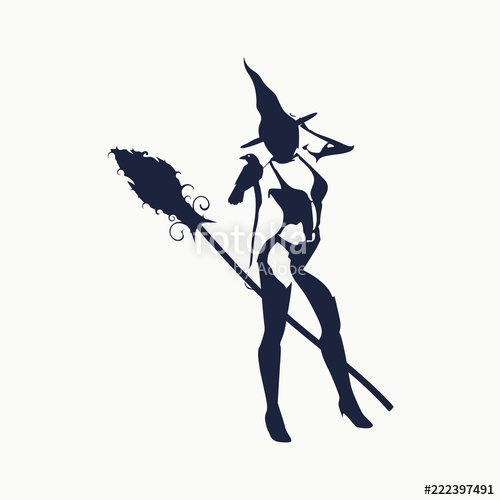 500x500 Illustration Of Standing Young Witch Icon Witch Silhouette