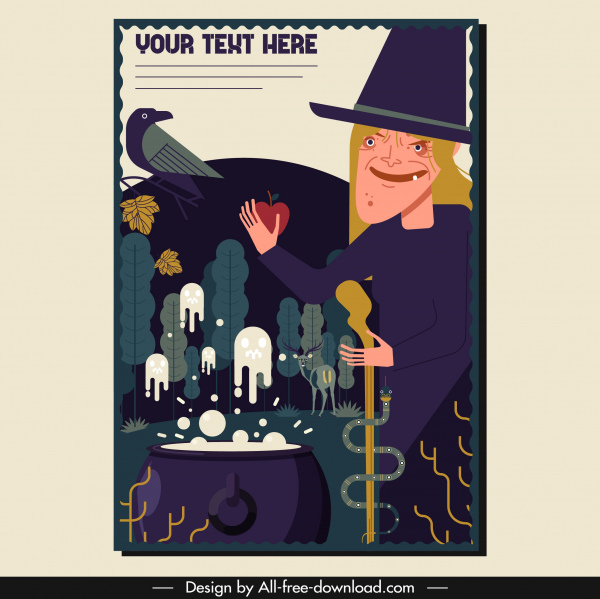 600x599 Story Book Background Old Witch Icon Cartoon Design Free Vector