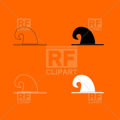 400x400 Wizard Hat Icon On Orange Background Vector Image Of Icons
