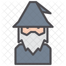 256x256 Wizard Icon Of Colored Outline Style