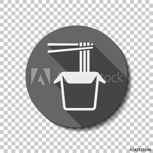 500x500 Noodle In Box, Asian Food Takeaway, Wok Icon Flat Icon, Long