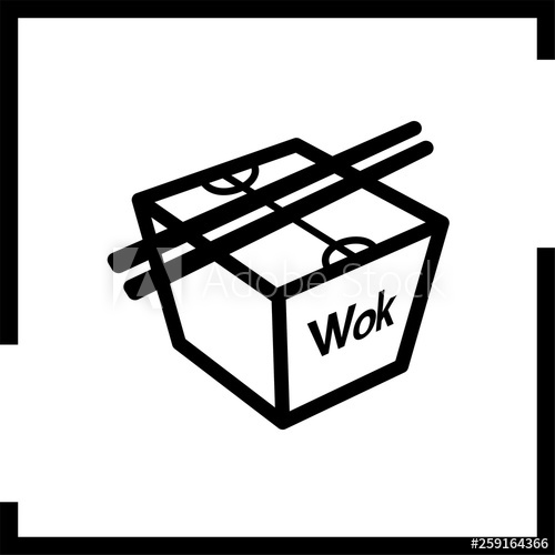 500x500 A Wok Box And Chopstick Icon Are Placed In A Square