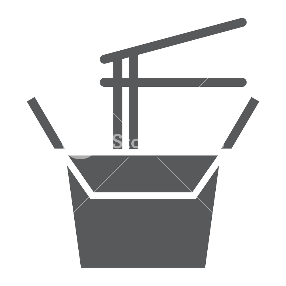 1000x1000 Wok Box Glyph Icon, Chinese And Food, Noodle Sign, Vector Graphics
