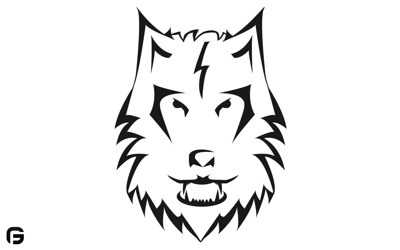 1280x800 Stylized Wolf Icon