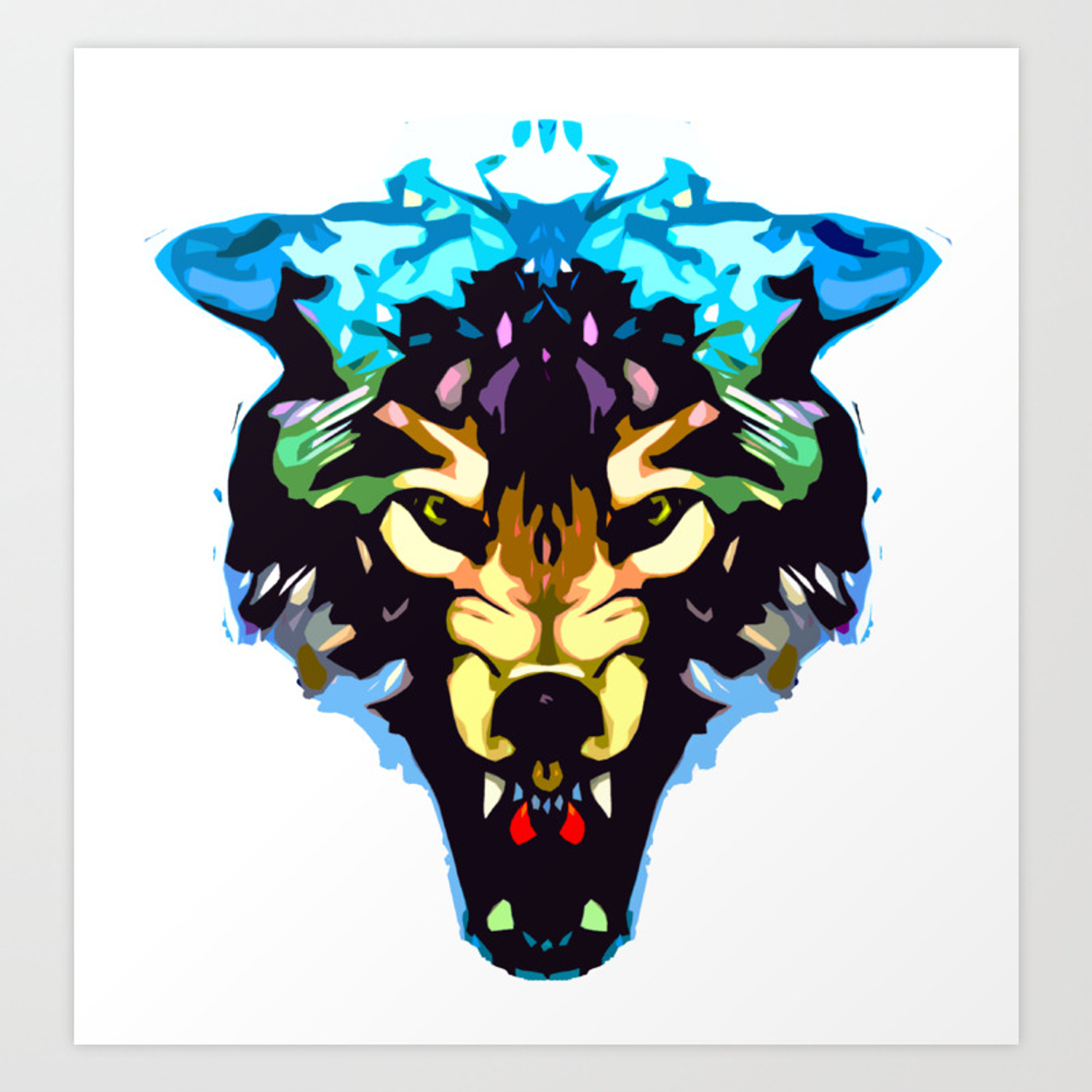 1500x1500 Wolf Icon Art Print
