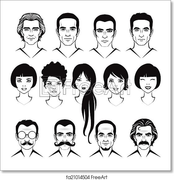 561x581 Free Art Print Of Woman And Man Face Avatar People Icon, Woman
