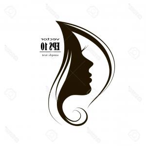 300x300 Photostock Vector Beautiful Woman Face Silhouette In Profile Hair