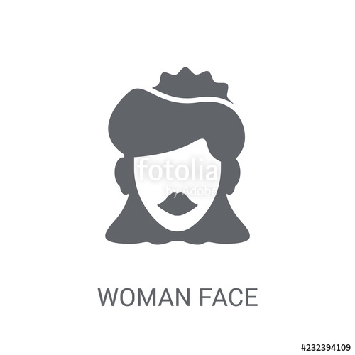 500x500 Woman Face Icon Trendy Woman Face Logo Concept On White