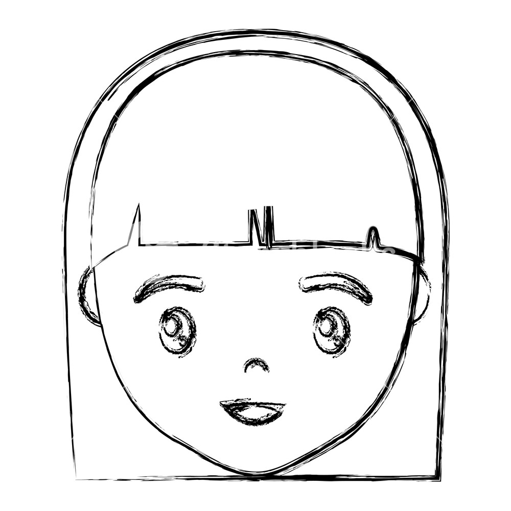 1000x1000 Cartoon Woman Face Icon Over White Background Vector Illustration