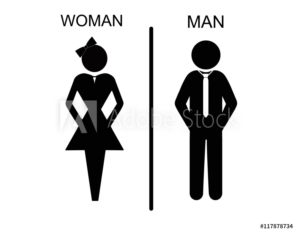 1000x786 Fotografie, Obraz Vector Man And Woman Icons, Toilet Sign