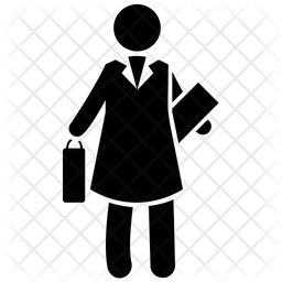 256x256 Business Women Icon Of Glyph Style