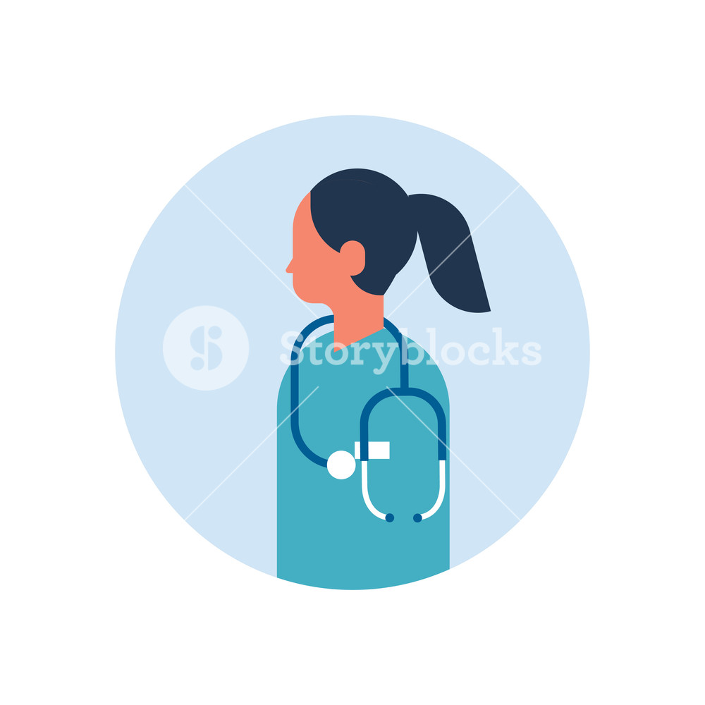 1000x1000 Asian Woman Medical Doctor Stethoscope Profile Icon Female Avatar