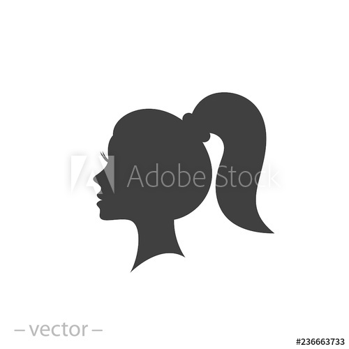 500x500 Silhouette Of Woman Profile Icon Vector