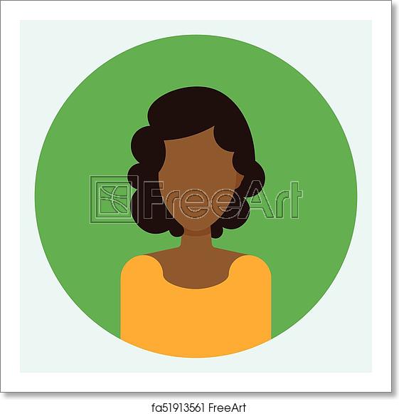 561x581 Free Art Print Of Female Avatar Profile Icon Round African
