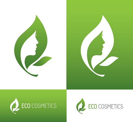 433x398 Green Leaf With Woman Profile Icon Premium Clipart