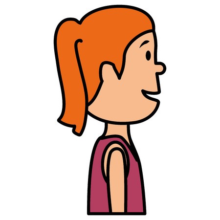 450x450 Head Woman Profile Icon Vector Illustration Design Royalty Free