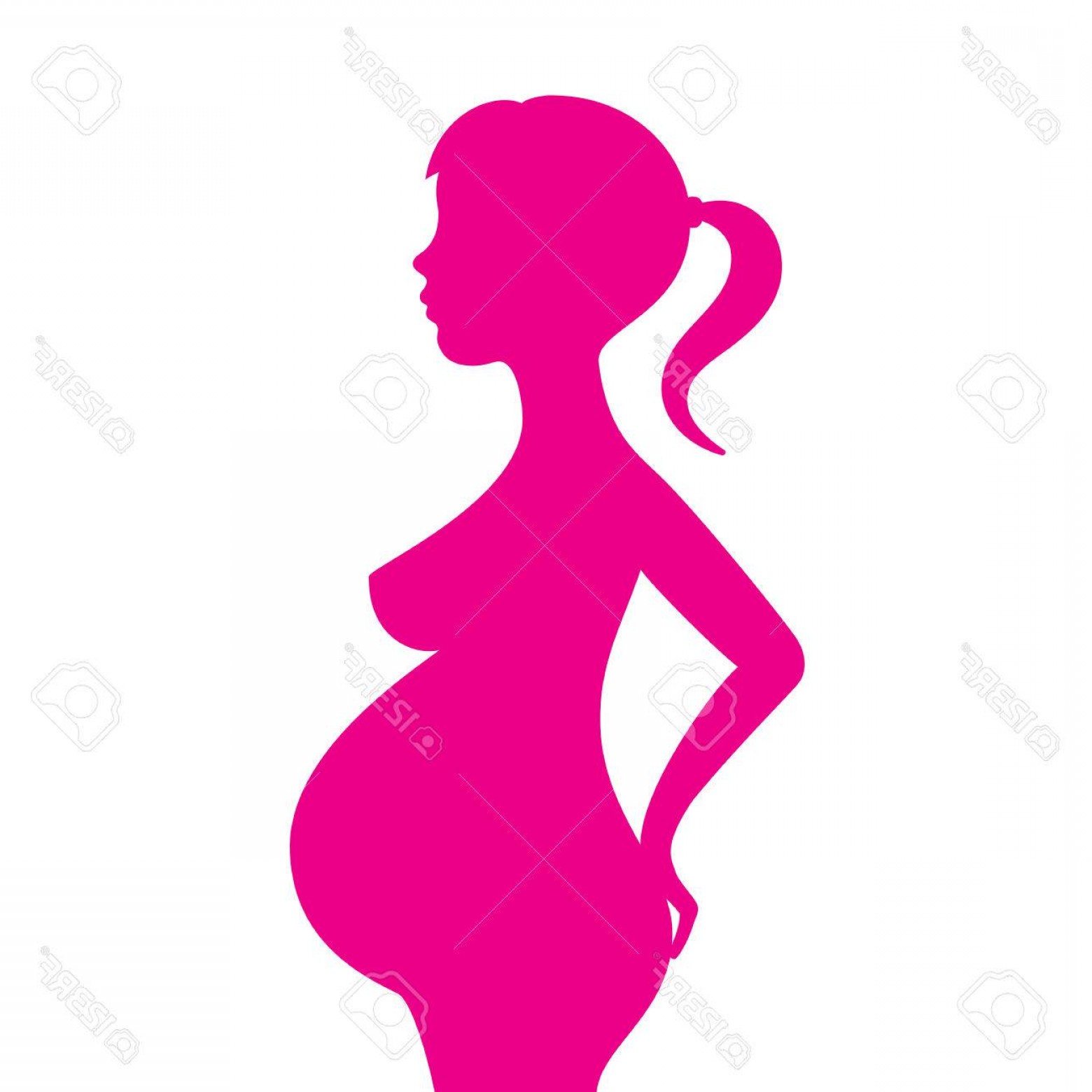 1560x1560 Photostock Vector Beautiful Pregnant Woman Silhouette Vector Icon