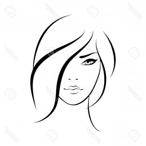 300x300 Photostock Vector Face Of Pretty Woman Silhouette Icon Image