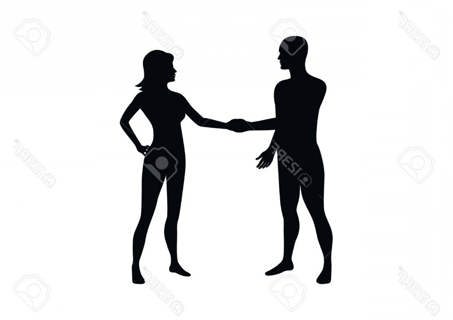 1560x1102 Photostock Vector Man And Woman Silhouette Vector People Shaking
