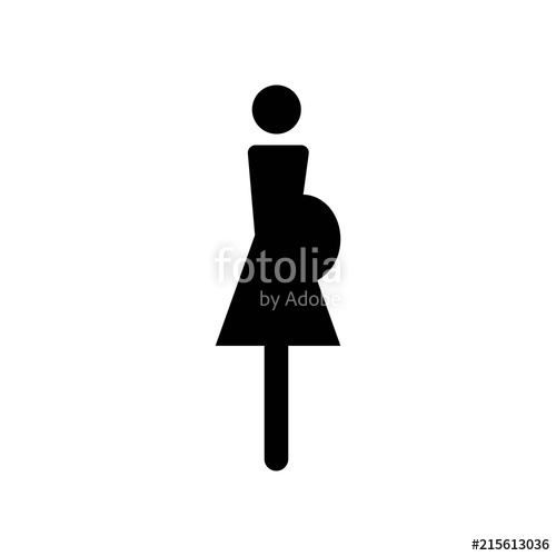 500x500 Pregnant Woman Silhouette Icon Vector Icon Simple Element