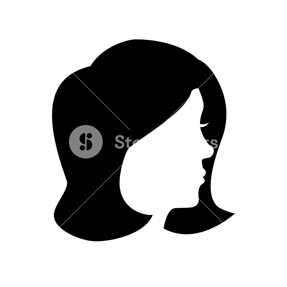 1000x1000 Head Woman Silhouette Icon Vector Illustration Design Royalty Free
