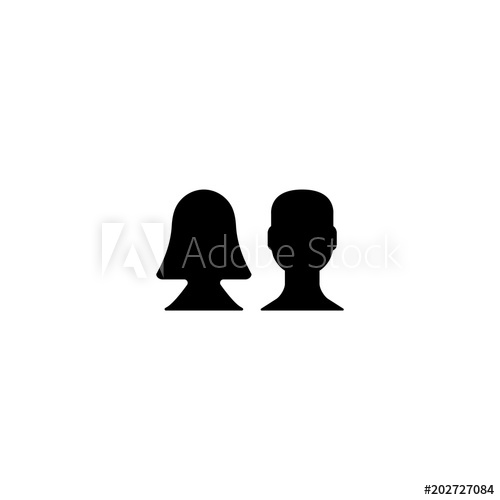 500x500 Man And Woman Silhouette Icon Sign Design