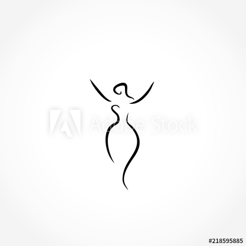 500x500 Woman Silhouette Icon Vector