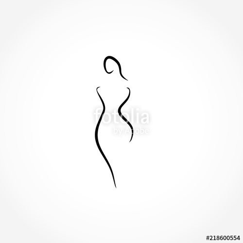 500x500 Woman Silhouette Icon Vector Stock Image And Royalty Free Vector