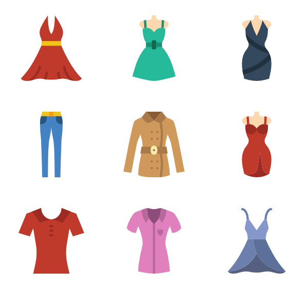 600x564 Woman Clothes Icons