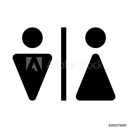 500x500 Man And Women Restroom Vector Sign, Toilet Icon