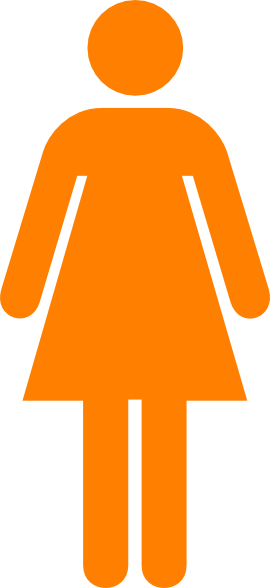 270x588 Orange Female Restroom Symbol Clip Art