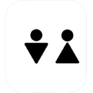 300x300 Wc Toilet Door Plate Icon Set Men And Women Wc Sign For Restroom