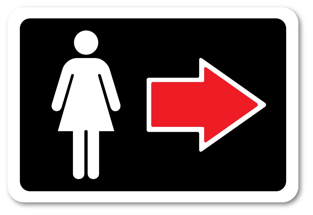 1000x688 Grafken Plastic Sign Large In X In Restrooms Icon