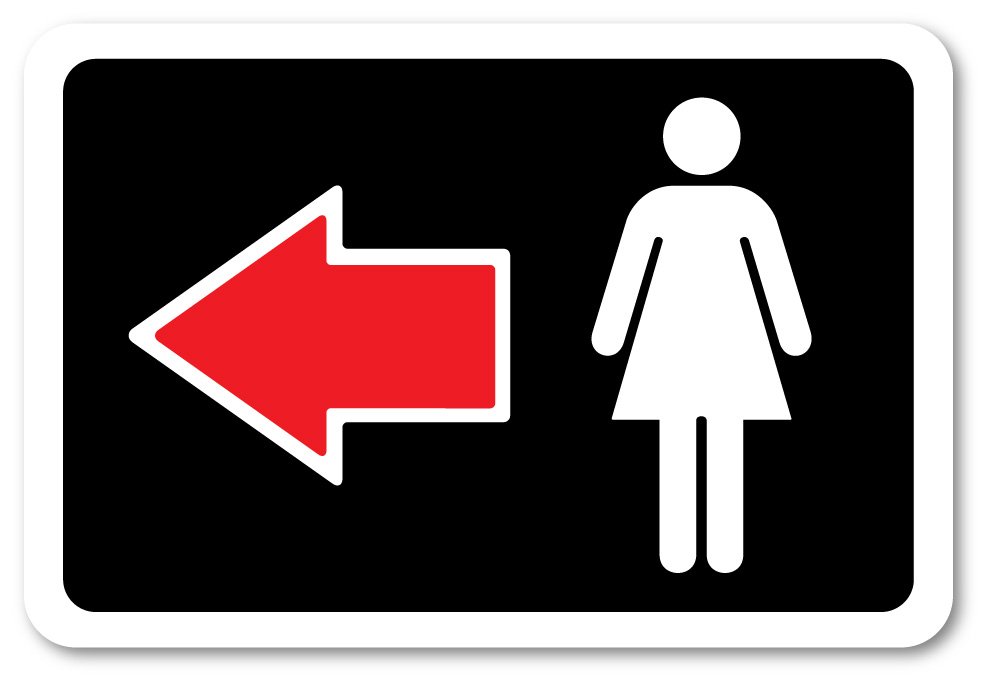 1000x688 Grafken Plastic Sign Large In X In Restrooms Icon
