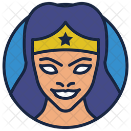 256x256 Wonder Woman Icon Of Colored Outline Style