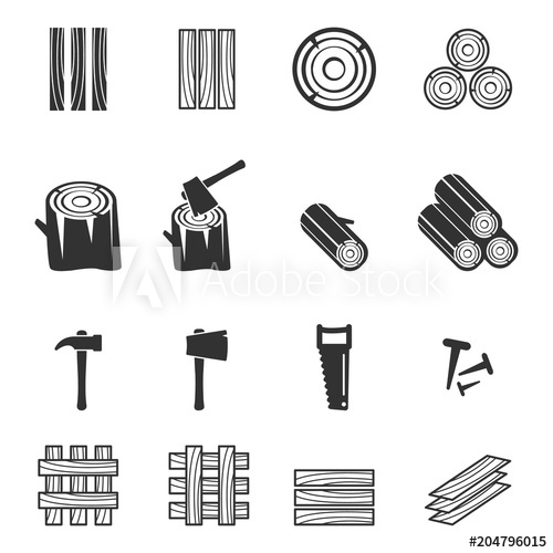 Wood Icon Vector Illustration 500x500 Wood Icon Vector Illustration