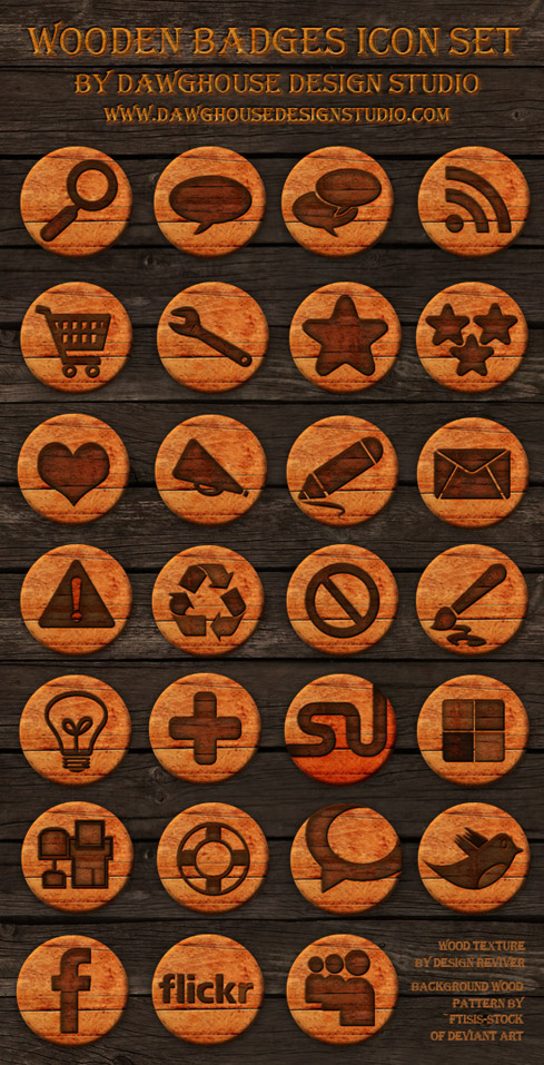 489x957 Free Icons Wooden Badges Icon Pack
