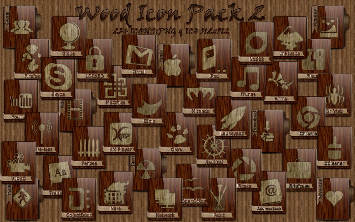 1131x707 Wood Icon Pack