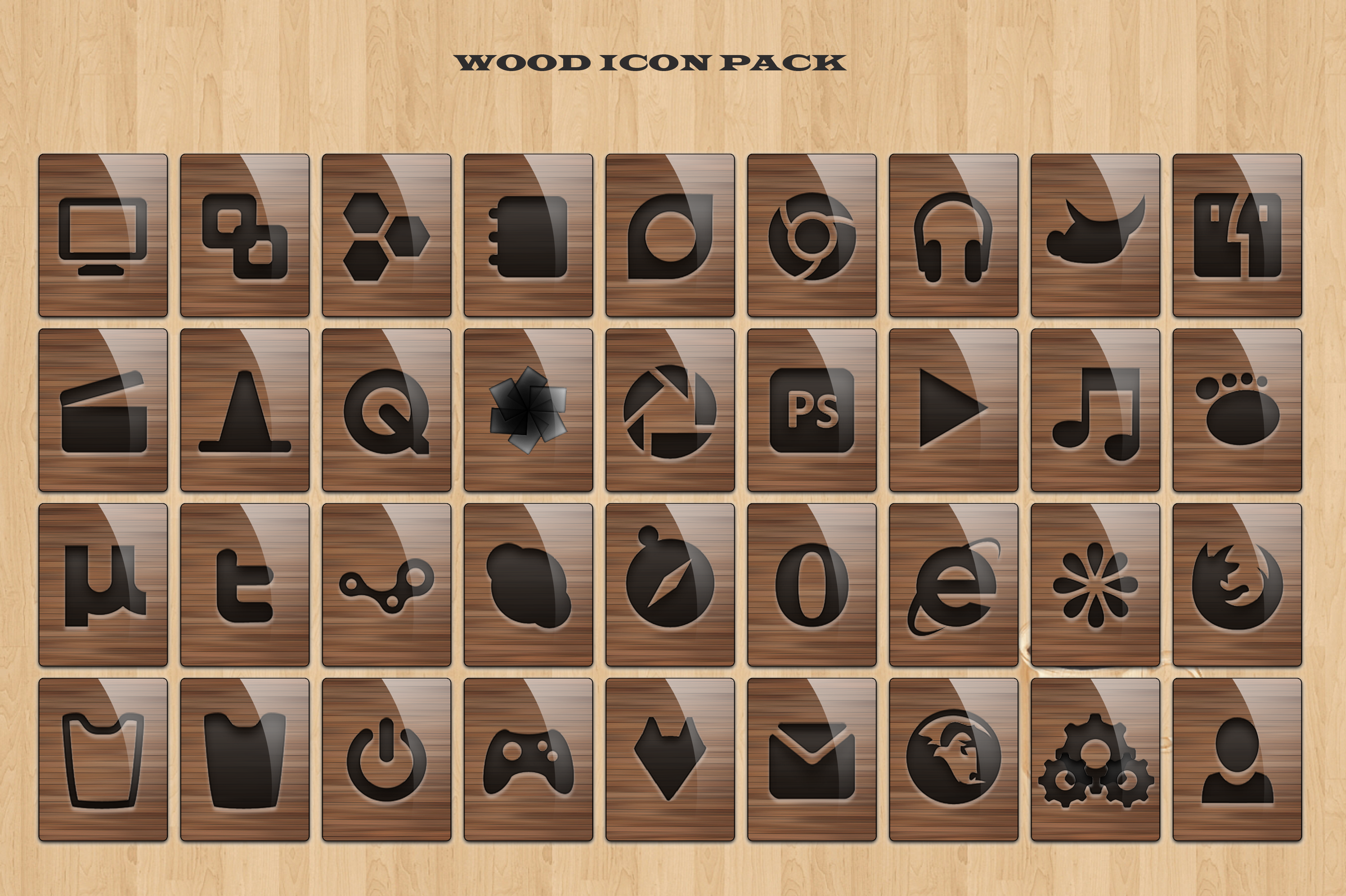 4202x2800 Wood Icons Pack