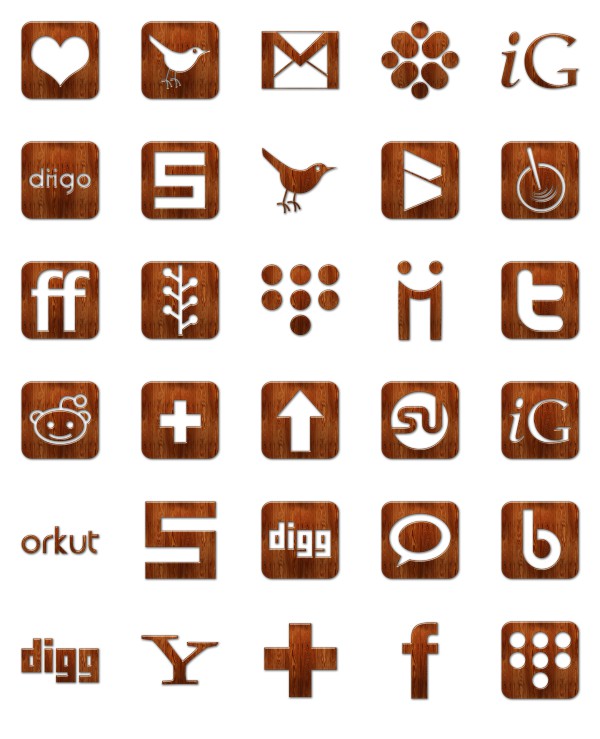 600x739 Wood Social Networking Free Icon Packs Ui Download